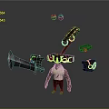 3D Fantasy Character Model Featuring Sword Bracelets Belt And Rings Gear