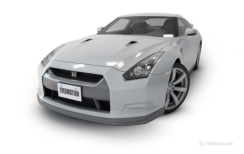 Revovision White Sports Car With Sleek Body Sporty Headlights And Alloy Wheels 3d model 