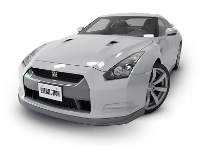 Revovision White Sports Car With Sleek Body Sporty Headlights And Alloy Wheels 3d model