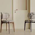 Modern Single Chair With Patterned Fabric Upholstery Brown And Black Wooden Legs