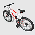 White Mountain Bike With Red Accents And Black Tires For Outdoor Riding