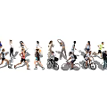 People Engaging in Various Activities Such as Sports Dancing Cycling and Tennis