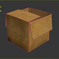 Yellow Cardboard Box With Open Lid For Storing Daily Living Supplies