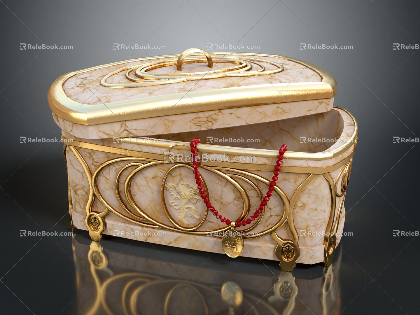 Jane Europe jewelry box antique jewelry box 3d model