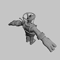 Yellow and Black Armored Man Character with Insect Headgear and Tools
