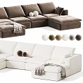 Modern Plush Double Sofa With Multiple Fabric Color Choices For Cozy Stylish Home Living Space