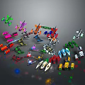 Colorful Toy Models With Various Shapes And Bright Colors For Kids Play