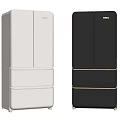 HAIER Modern Double Door Refrigerators in White and Black Stylish Design