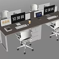 Modern Office Desk and Chair Office Desk and Chair Combination Staff Desk Computer Desk 3d model