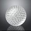 Intricate White Geometric Lattice Sphere With Hexagonal Pattern On Dark Background 3d model