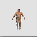 Shirtless Muscular Man Standing in Traditional Loincloth with Well Built Physique