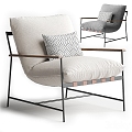 Modern Denver Modern Metal Fabric Leisure Chair 3d model