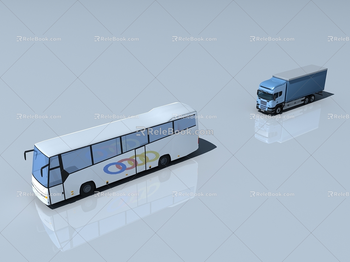 Modern Bus Shuttle Truck model