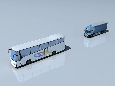 White Public Bus Featuring Olympic Rings Logo On Side Exterior 3d model
