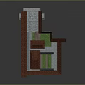 Traditional Chinese Architecture Model With Red Tile Roof Grey Walls Courtyard And Wooden Eaves Columns