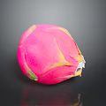 Fresh Pink Dragon Fruit With Vibrant Color On Black Reflective Background