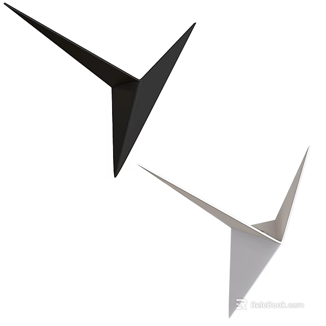 Modern Geometric Wall Lamps In Black And White Minimalist Design 3d model 
