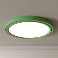Green Round Ceiling Light Emitting White Glow On White Ceiling 3d model