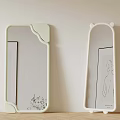 Modern Decorative Mirrors With Unique Curved And Ear Shaped Frames In Light Green And White