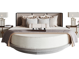 New Chinese Round Bed 3d model