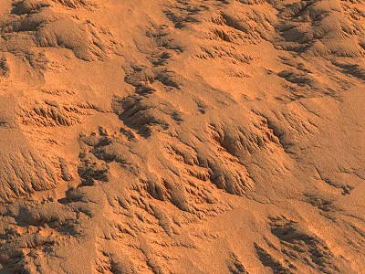 Arid Desert Landscape With Textured Sandy Terrain 3d model