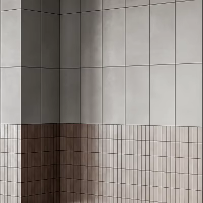 Gray And Brown Wall Tile Construction Components With Corner Joint Structure 3d model