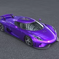 Purple Sports Car With Sleek Aerodynamic Body And Shiny Modern Design