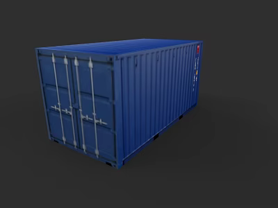 Blue Container Building With Modern Design And Sturdy Metal Construction 3d model