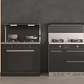 Modern Black Built-in Kitchen Appliances Cookers With Oven And Storage Drawers