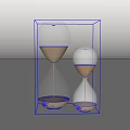 Decorative Ornament Set with Two Transparent Glass Hourglasses Filled with Sand for Home Decor