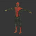 Spider Man Superhero Character In Red And Black Suit Full Body Standing With Arms Outstretched
