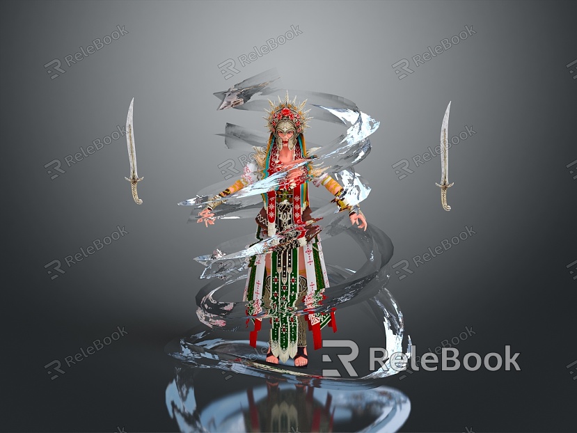 Female Elf Cartoon Witch Magic Witch Magic Girl Magician Elf Mage Warlock Wizard model