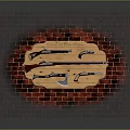 Custom TNT Weaponry Collection With Revolvers Axe And Rifle Mounted On Brick Wall