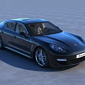 Black Porsche Panamera Sedan With Alloy Wheels And Front Logo Design