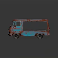 Rusty Blue And Red Vintage Truck With Open Bed Retro Design