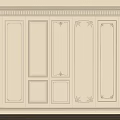 Classic Decorative Light Colored Wall Paneling With Carved Details And Symmetrical Design