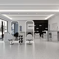Modern Hair Salon Interior Design With White Styling Chairs Mirrors And Lighting