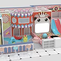 Colorful Indoor Playground Equipment With Cartoon Themed Slide Ball Pit And Climbing Structures