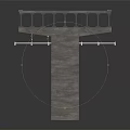 Modern Industrial Furniture Featuring Concrete Pillars And Metal Frame Platform