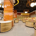 Supermarket Department Store Spacious Interior With Well Arranged Shelves Fresh Fruit Section And Bright Lighting