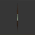 Traditional Wooden Bow Weapon With Green Grip And Brown Curved Design For Archery