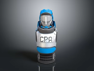 CPA Blue And Silver Stylish Household Utility Container With Practical Design For Home 3d model