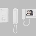 White Doorbell System with Outdoor Unit Indoor Intercom and Video Screen