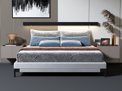 Modern background double bed combination model