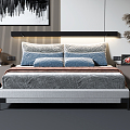 Modern background double bed bed combination 3d model