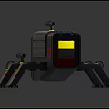 Spider Like Mechanical Robot With Multiple Barrels And Textured Body 3d model