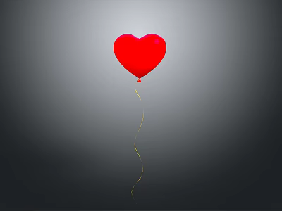 Red Heart Shaped Balloon As Versatile Household Item For Decorative And Festive Use 3d model