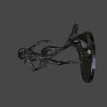 Game Movie Alien Character Sculpture With Exoskeleton Menacing Pose On Base Stand