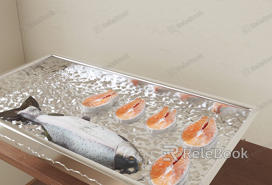 Modern Supermarket Seafood Fresh Fish Meat Fish Raw Food model