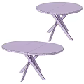 Modern Round Solid Wood Table With Sturdy Crisscross Black Metal Legs For Casual Home Dining